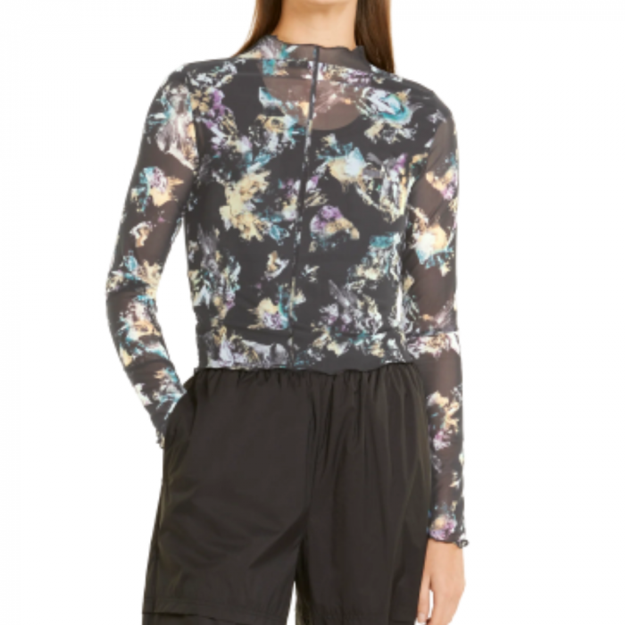 Crystal G. Aop Longsleeve Fitted Tee Pum [2]
