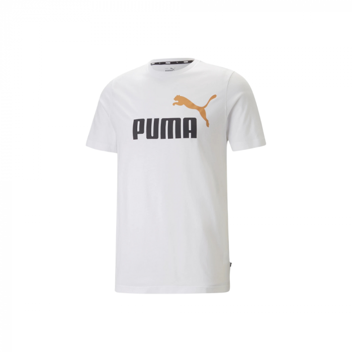 Ess+ 2 Col Logo Tee Puma White-Dark Nigh