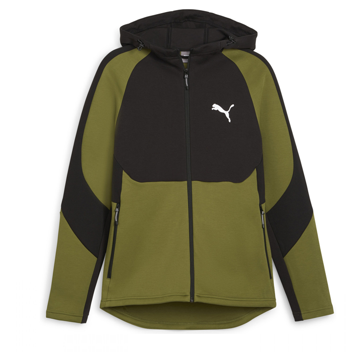 EVOSTRIPE Full-Zip Hoodie DK Olive Green 678995-33