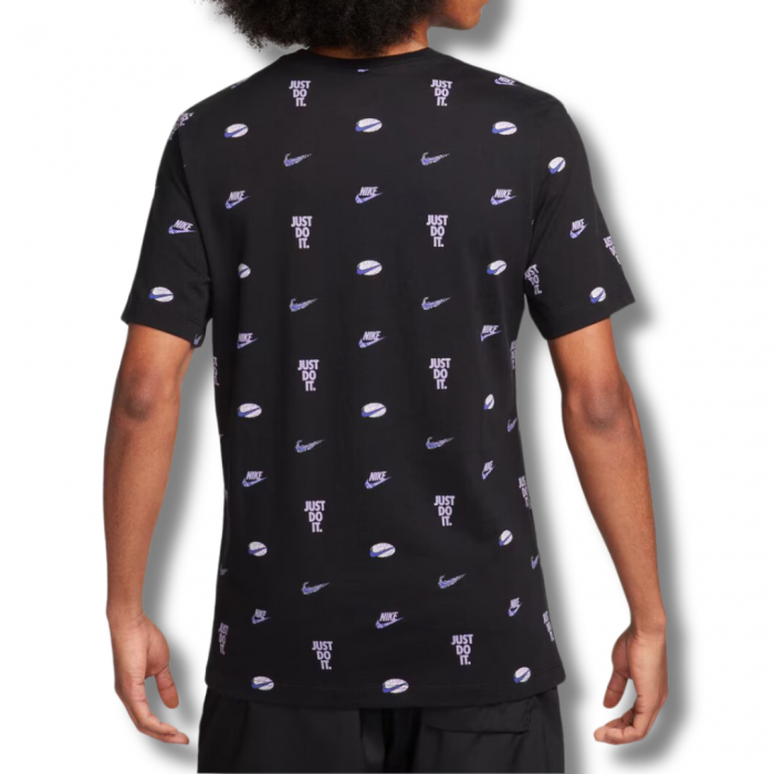 Tricou Nike cu imprimeu logo, Negru, Alb [3]