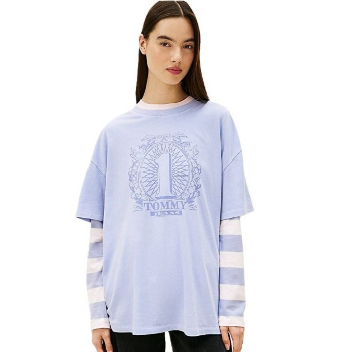 T-SHIRT MANICA CORTA COTONE OVER TOMMY DOLLAR DW0DW21858-C5U