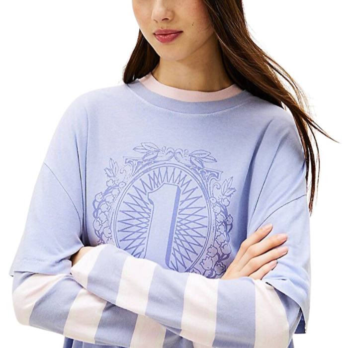 T-SHIRT MANICA CORTA COTONE OVER TOMMY DOLLAR DW0DW21858-C5U [2]