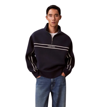 BLUZA - FELPA SPACER 1/4 ZIP STRIPE 4RE221G-CEF