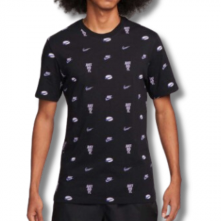 Tricou Nike cu imprimeu logo, Negru, Alb [1]