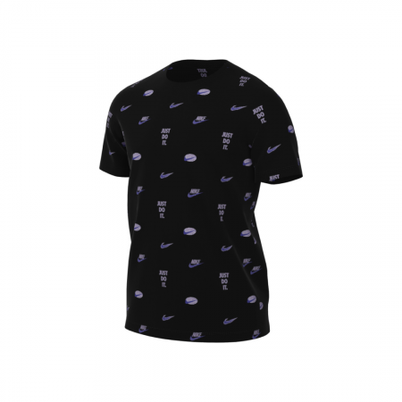 Bărbaţi - Tricou Nike cu imprimeu logo, Negru, Alb