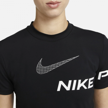 Promoții - Nike Pro Dri-FIT Women's Short-Sleeve Cropped Graphic Training Top - DX0078-010