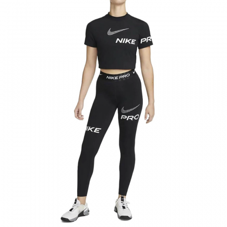 Nike Pro Dri-FIT Women's Short-Sleeve Cropped Graphic Training Top [1]
