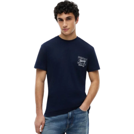Bărbaţi - T-SHIRT MANICA CORTA COTONE REGULAR SIGNATURE FLAG DM0DM23177-C1G