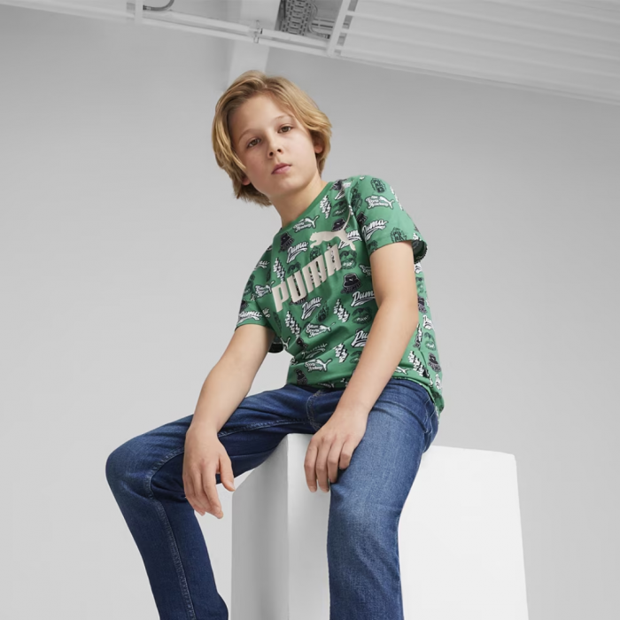 Tricou Baieti ESS+ MID 90s AOP Tee B Archive Green [3]