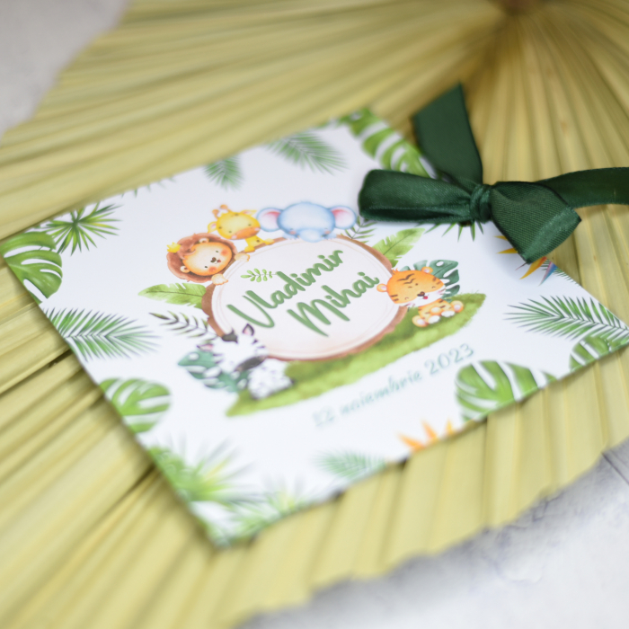 Invitatie botez SAFARI, cu funda - cod: B102 [2]