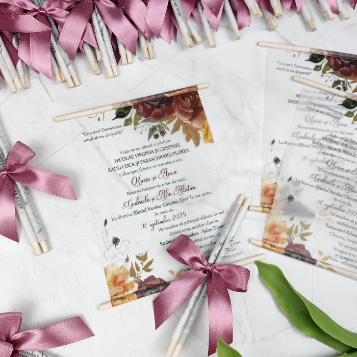 Invitatie nunta TOAMNA - cu betisoare din lemn -cod: N156 [3]