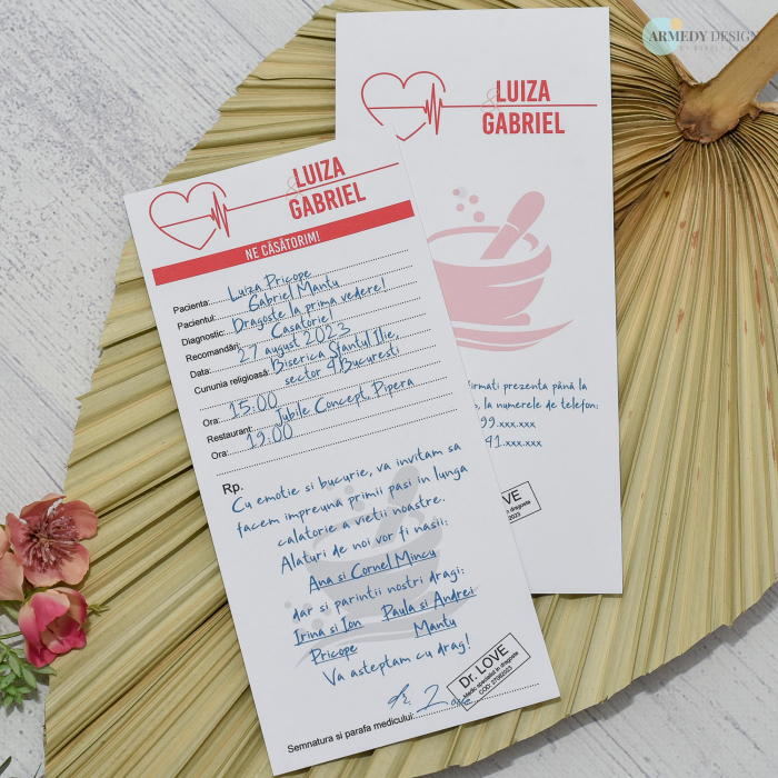 Invitatie nunta RETETA DOCTOR, - cod: N124 [2]
