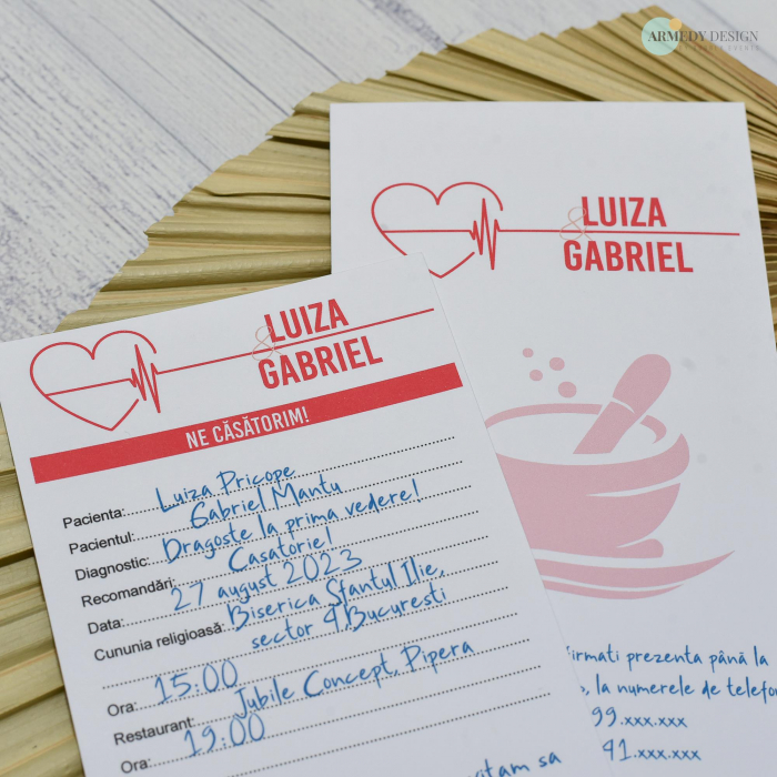 Invitatie nunta RETETA DOCTOR, - cod: N124 [4]