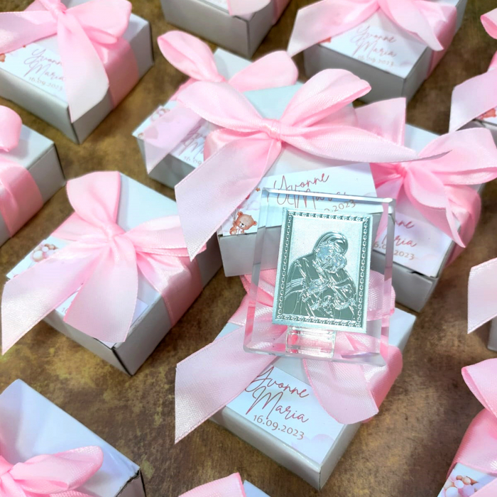 Marturie nunta/botez ICONITA DIN STICLA, cu cutiuta si funda, cod: M101 [6]