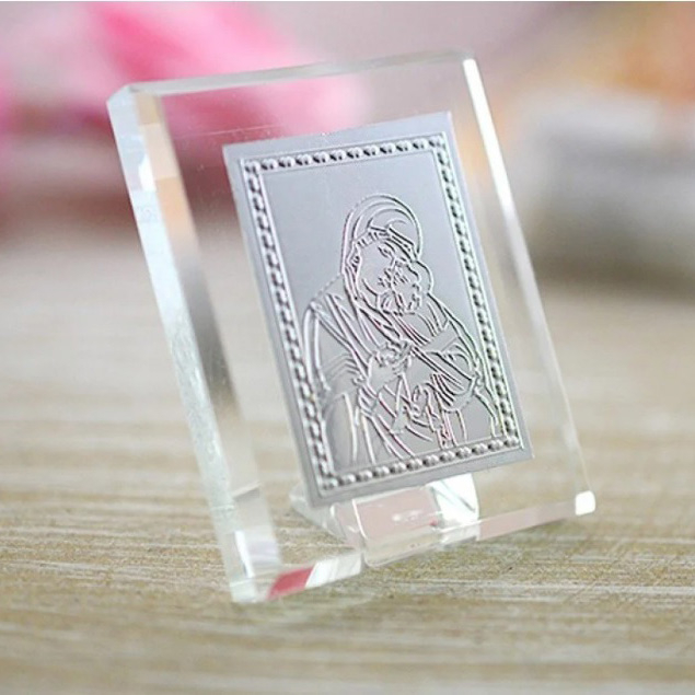 Marturie nunta/botez ICONITA DIN STICLA, cu cutiuta si funda, cod: M101 [5]