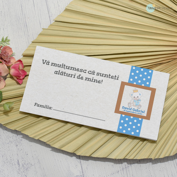 Plic de bani botez URSULET, baietel - cod: PBB 129 [3]
