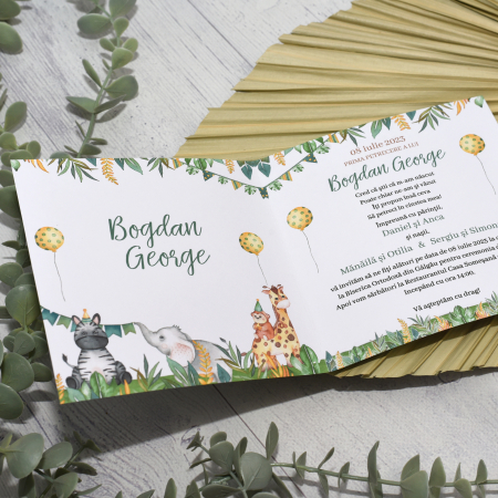 Invitatie botez SAFARI - ANIMALUTE - cod: B104 [5]