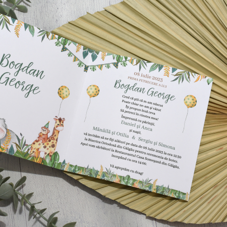 Invitatie botez SAFARI - ANIMALUTE - cod: B104 [4]