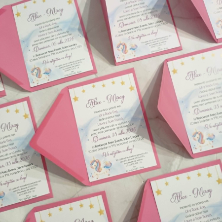 Invitatii - Invitatie botez UNICORN - cod: B103