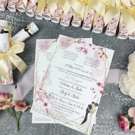 Invitatie NUNTEZ - rulata cu funda - cod: N168 [1]