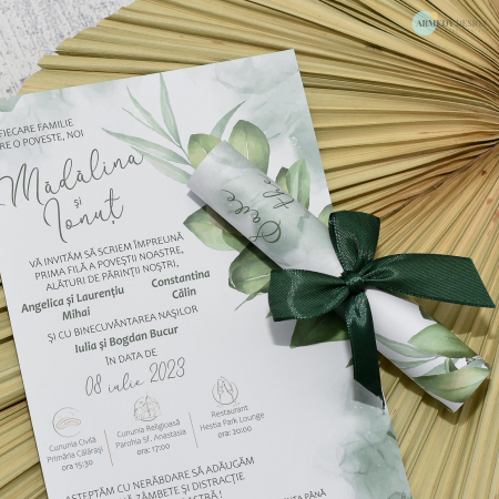Invitatie nunta EUCALIPT, cu funda - cod: N141 [3]