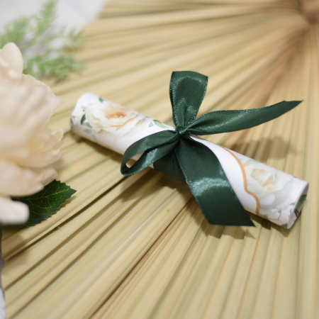 Invitatie nunta TRANDAFIRI ALBI, cu funda - cod: N110 [3]