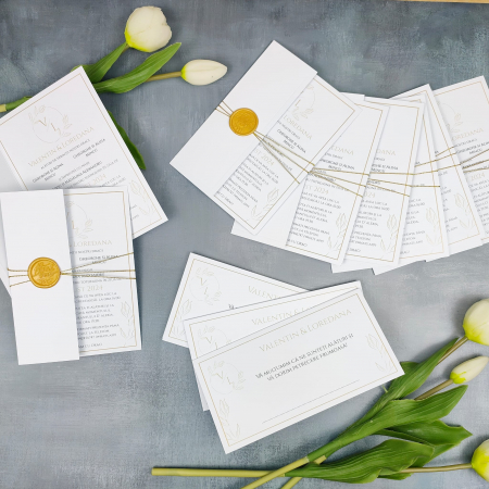Invitatie nunta Gold - cu snur si sigiliu, cod: N165 [1]