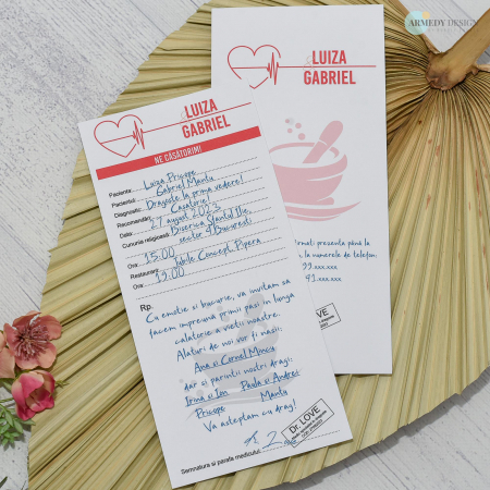 Invitatie nunta RETETA DOCTOR, - cod: N124 [1]