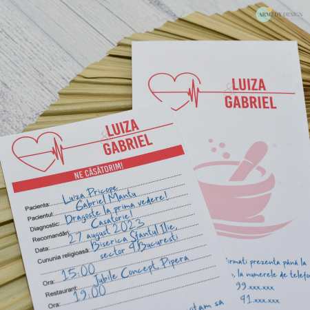 Invitatie nunta RETETA DOCTOR, - cod: N124 [3]