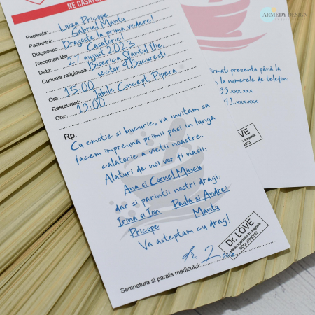Invitatie nunta RETETA DOCTOR, - cod: N124 [2]