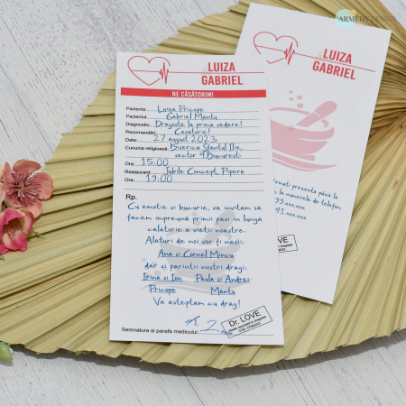 Invitatii - Invitatie nunta RETETA DOCTOR, - cod: N124