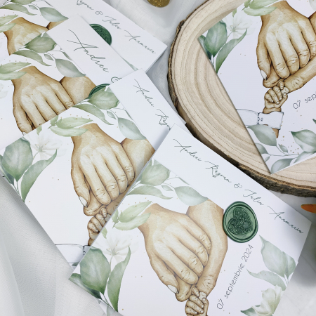 Invitatie nunta si botez -baietel - cu sigiliu - cod: N149 [1]