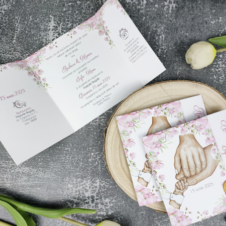 Invitatie nunta si botez - fetita - cu sigiliu - cod: N166 [1]