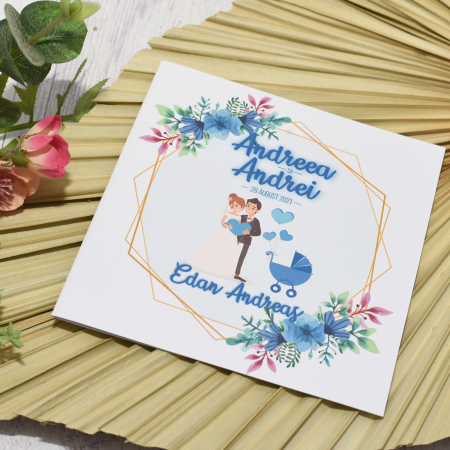 Invitatie nuntez MIRI CU BAIETEL, tip felicitari - cod: NB102 [1]