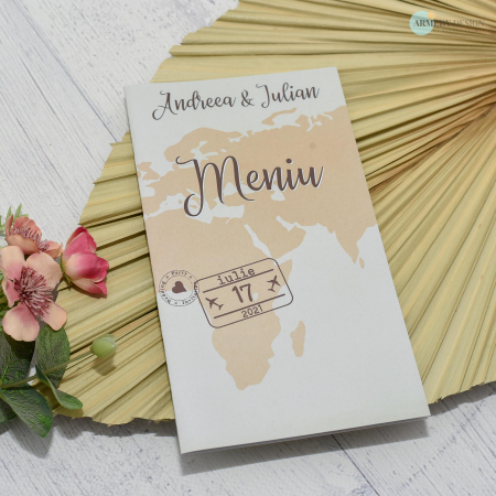 Meniuri nunta - Meniu nunta, TRAVEL, maro - cod: MN113