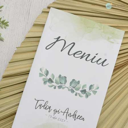 Meniu nunta, FLORI VERZI, cod: MN107 [2]