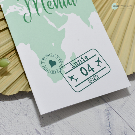 Meniu nunta, TRAVEL, verde - cod: MN118 [2]