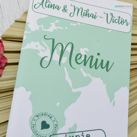 Meniu nunta, TRAVEL, verde - cod: MN118 [1]