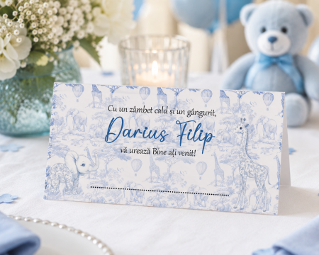 Plicuri de bani Botez - Plic de bani botez  Blue Safari, baietel cod: PBB 126