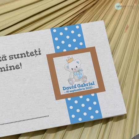 Plic de bani botez URSULET, baietel - cod: PBB 129 [1]