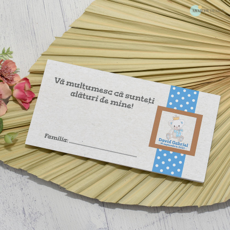 Plic de bani botez URSULET, baietel - cod: PBB 129 [2]