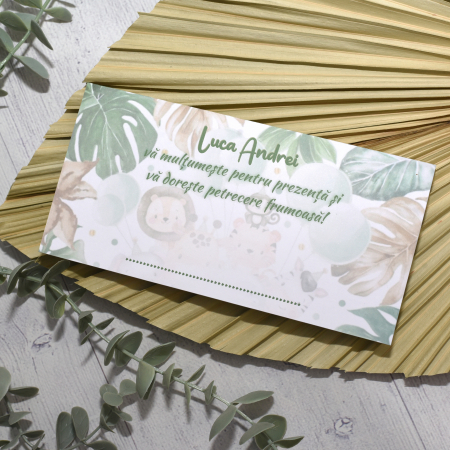 Accesorii eveniment - Plic de bani botez SAFARI, baietel, cod: PBB108