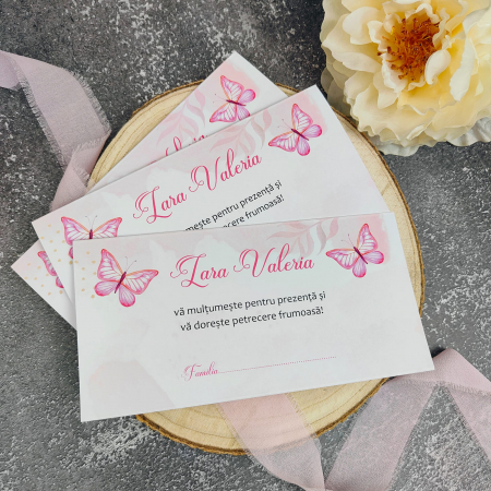 Accesorii eveniment - Plic de bani botez FLUTURI, fetita cod: PBB 103