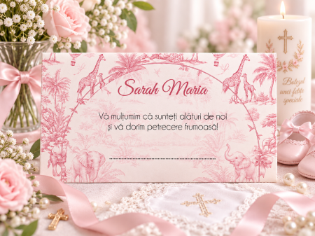 Plicuri de bani Botez - Plic de bani botez BABY PINK DIOR, fetita - cod: PBB 142