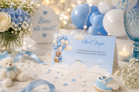 Plicuri de bani Botez - Plic de bani botez URSULET, baietel - cod: PBB 130