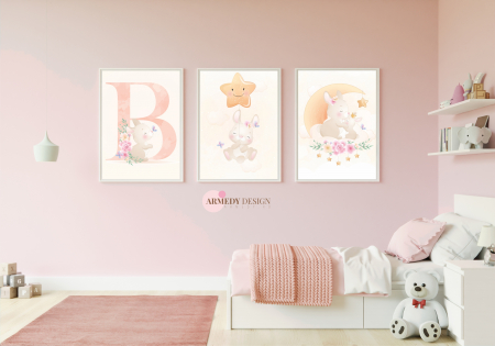 CADOURI CRACIUN - Set 3 Tablouri Personalizate  - IEPURAS