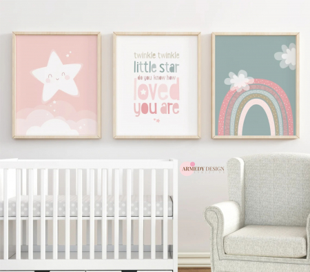 CADOURI CRACIUN - Set 3 Tablouri Personalizate  - STELUTA