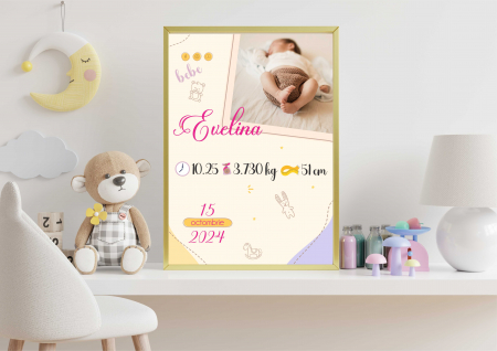 Tablouri Personalizate cu Datele de Naștere ale Bebelușului [2]