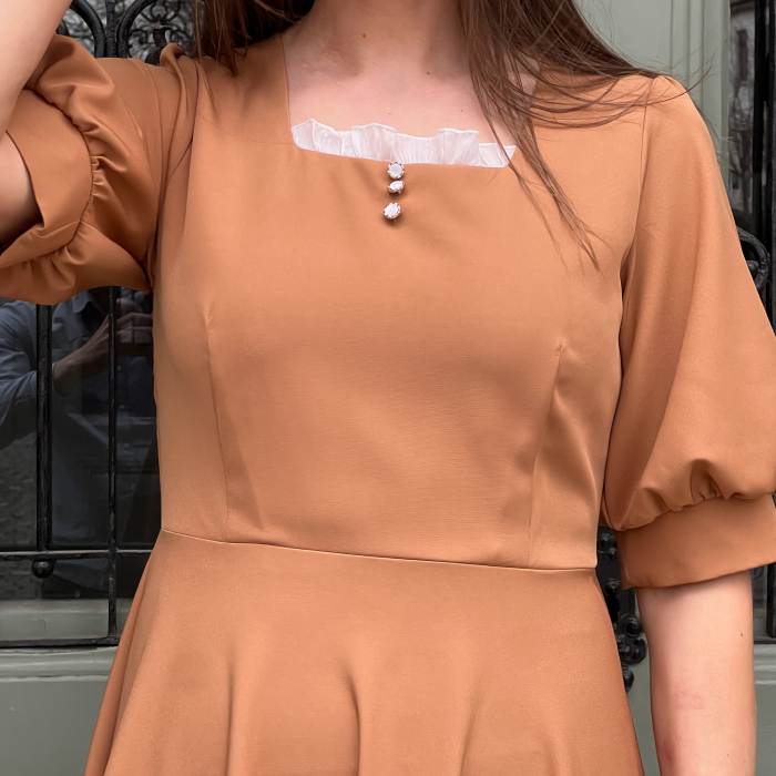 Olivia rochie Elegantă cu Mâneci Bufante | AROER Studio [4]