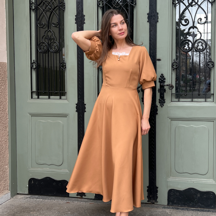 Olivia rochie Elegantă cu Mâneci Bufante | AROER Studio [1]